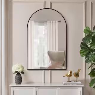 Home Decorators Collection Large Arched Black Classic Accent Mirror (39 in. H x 26 in. W) H5-MH-7... | The Home Depot