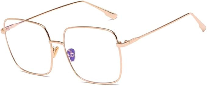 HPIRME Spectacles Square Transparent Glasses Women Vintage Round Eyeglasses Ladies Retro Clear | Amazon (UK)