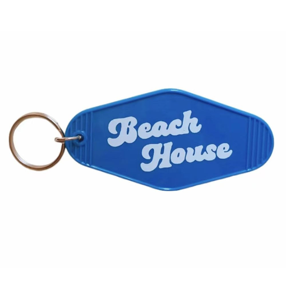Beach House Keychain Blue Beach House Motel Key Ring New Home Key Chain for Women | Amazon (US)