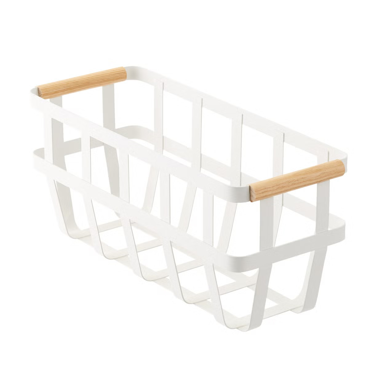 Yamazaki Tosca Storage Baskets with Wooden Handles | The Container Store