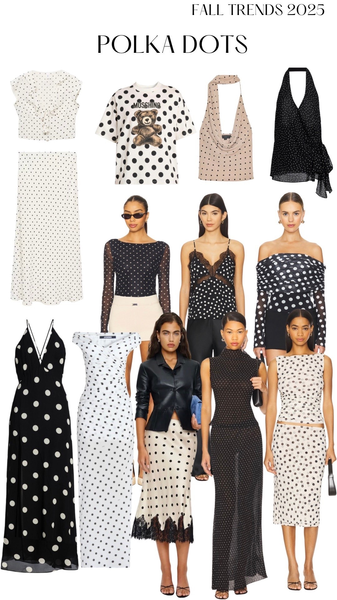 Fall trends 2025: Polka dots 
Tops, skirts, dresses and t-shirts 
#polkadot #polka #polkadots #black #white #dress #top #skirt 

#LTKSeasonal #LTKFindsUnder100 #LTKFindsUnder50