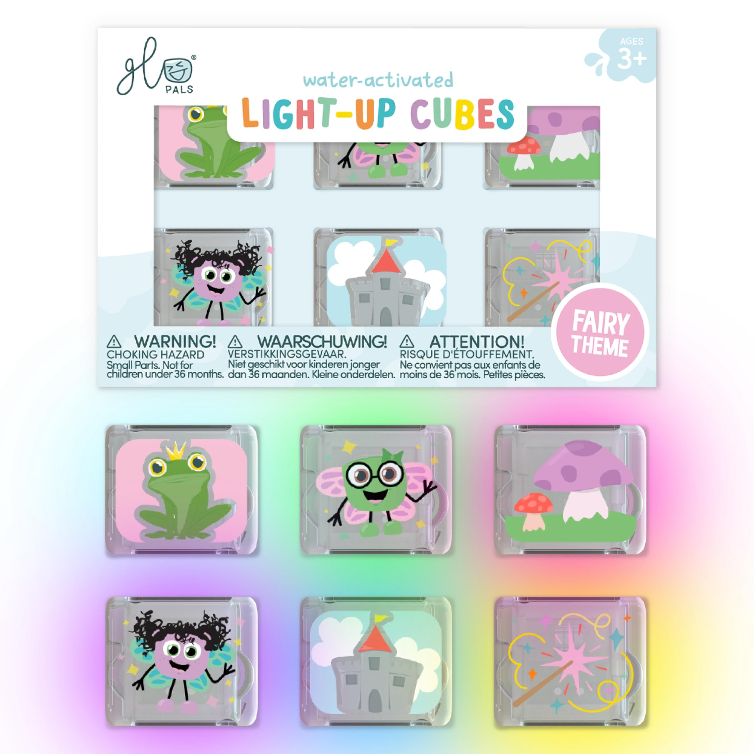 Glo Pals Water-Activated Light-Up Cubes for Bathtime and Sensory Play - Includes 6 Reusable Light... | Amazon (US)