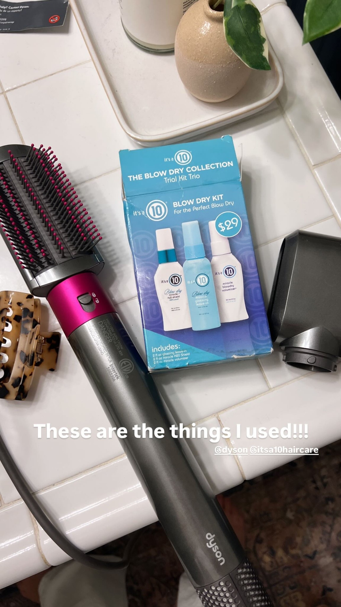 These are the things I used!!! @dyson @itsa10haircare