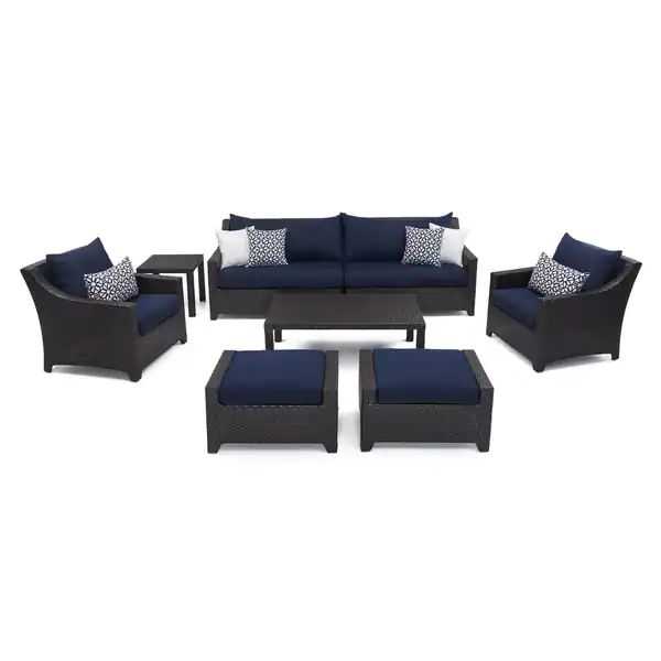 Deco Navy Blue 8-piece Patio Conversation Set by RST Brands | Bed Bath & Beyond