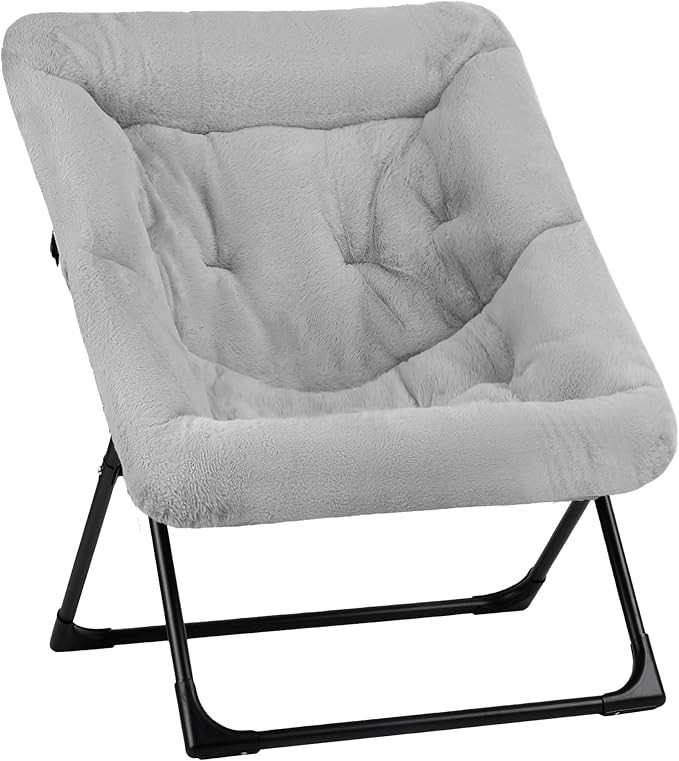 Comfy Saucer Chair for Adults, Soft Faux Fur Bedroom Chair, Accent Dorm Chairs, Flexible Living R... | Amazon (US)