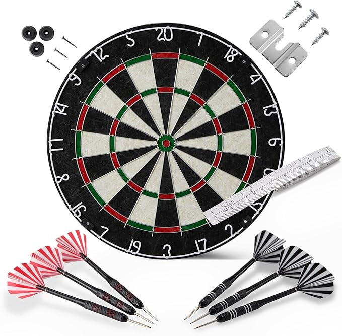 Amazon Basics Dartboard for Adults, Regulation Size, with Steel Tip Darts | Amazon (US)