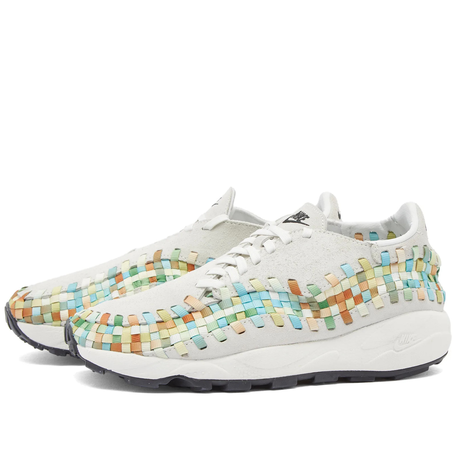 Nike Air Footscape Woven Sneakers in Summit White/Black/Multi, Size UK 3.5 | END. Clothing