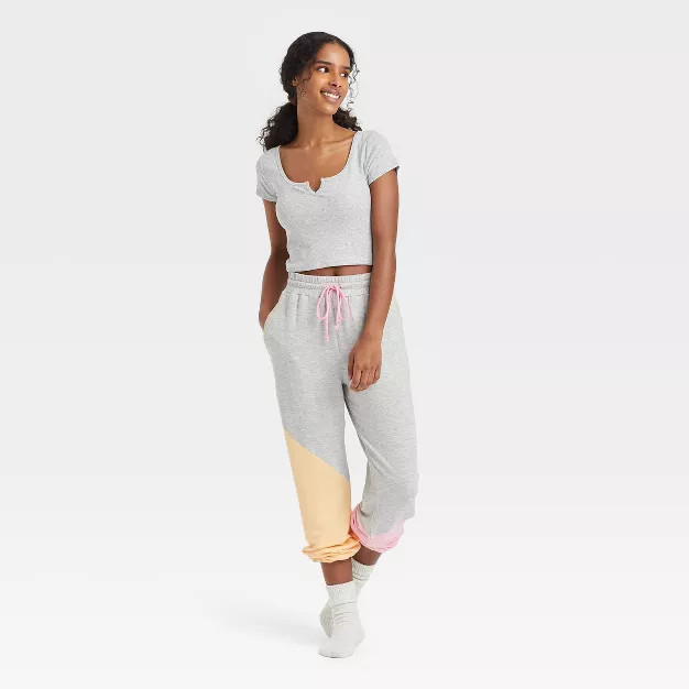 Women's Notch Collar Neck Short Sleeve Cropped T-Shirt - Colsie™ | Target