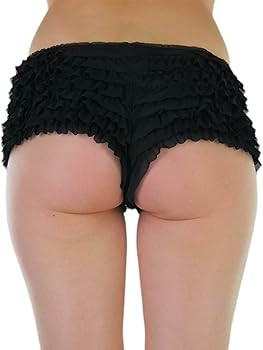 ToBeInStyle Women’s Mesh Ruffle Lace Cheeky Boyshort Panty Booty Shorts Burlesque Retro Style | Amazon (US)