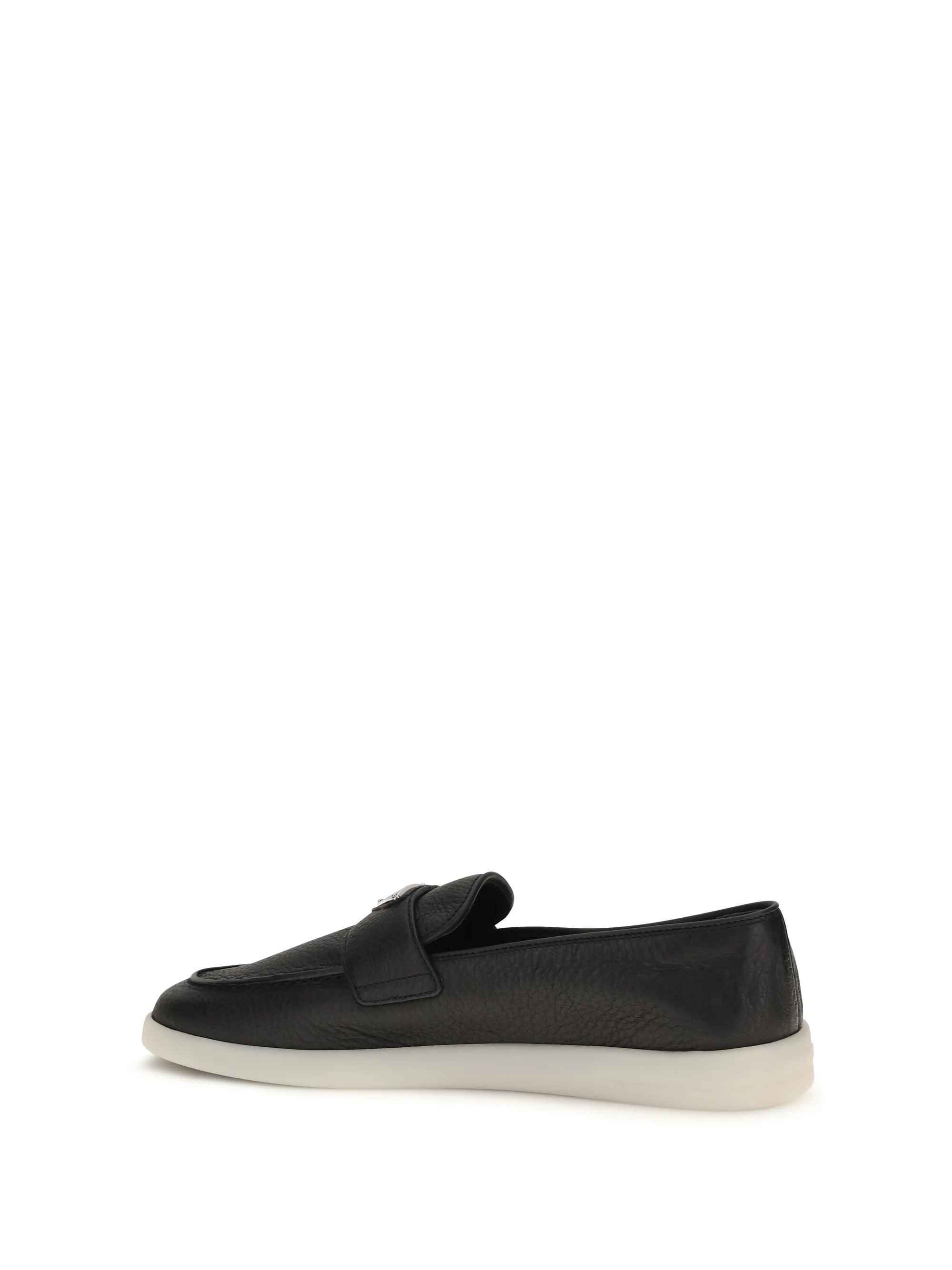 Prada Calf Leather Loafer — Black | Italist Inc.