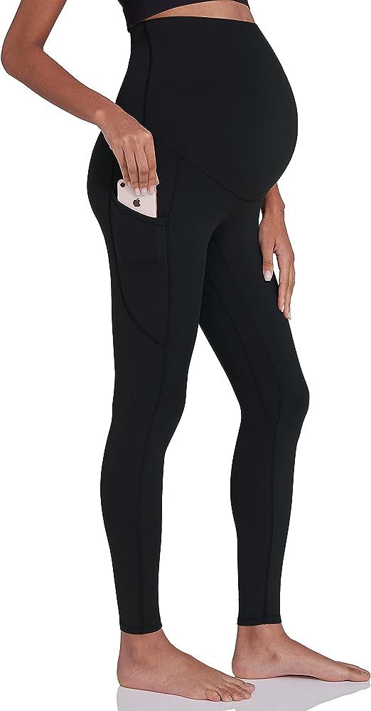 Enerful Women's Maternity Workout Leggings Over The Belly Pregnancy Active Wear Athletic Soft Yoga P | Amazon (US)