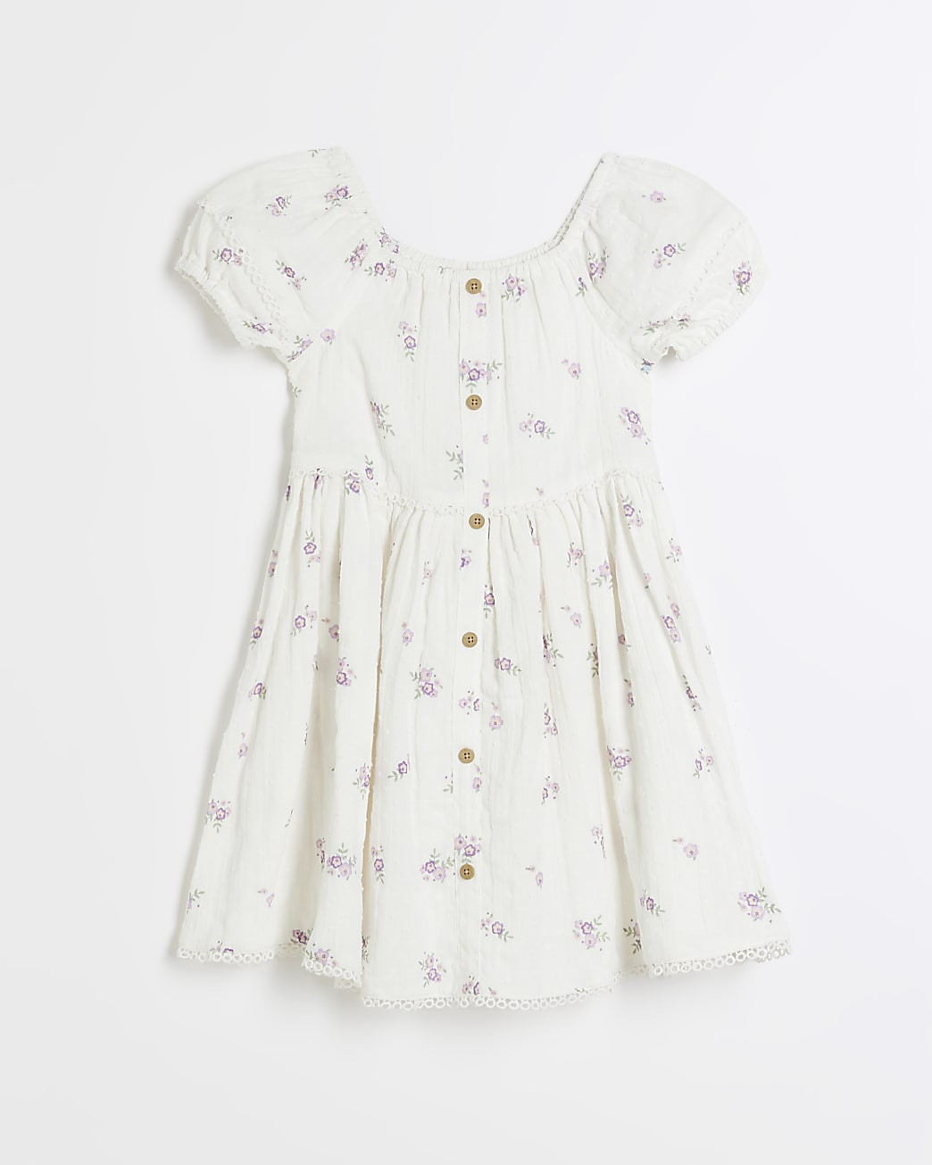 Girls White floral smock dress | River Island (UK & IE)