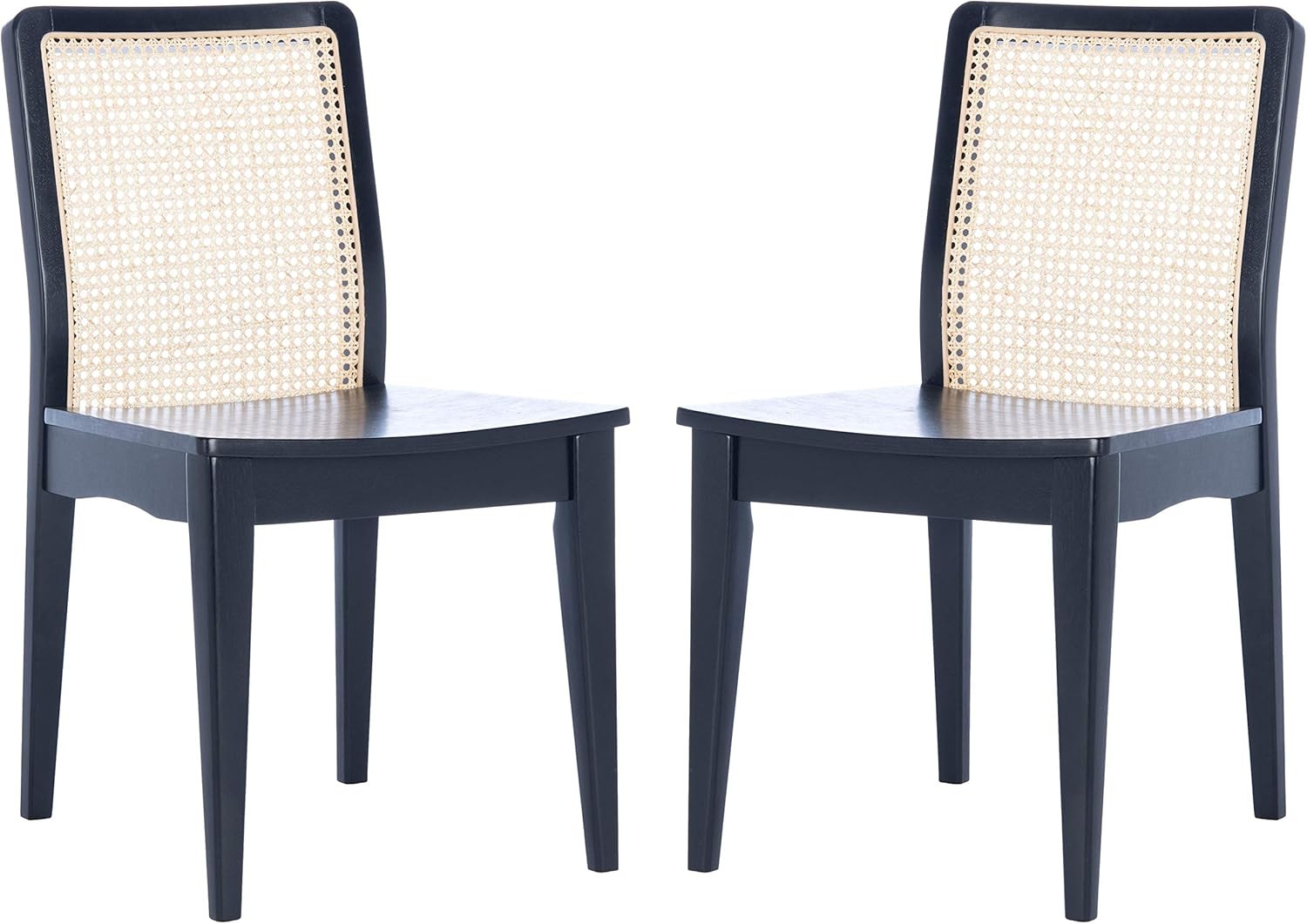 Safavieh Home Collection Benicio Black/Natural Rattan Dining Chair (Set of 2) DCH1005C-SET2 | Amazon (US)