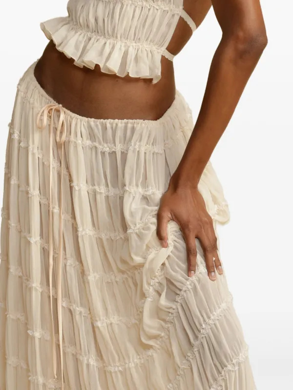 Juliette ruched maxi skirt | Farfetch Global
