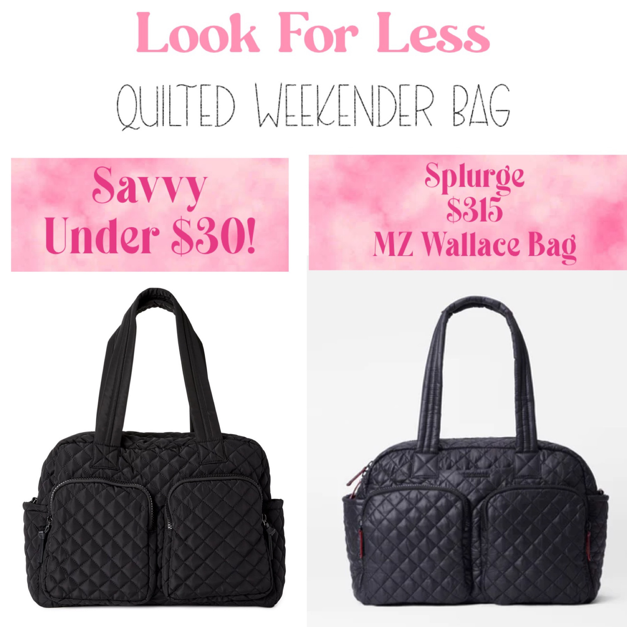 A fantastic quilted bag that can be used as a weekender, gym bag or carry-on bag. I travel a lot & could not love this bag anymore! It’s the perfect carry-on bag & fits underneath a plane seat. It also has a luggage sleeve which holds it on top of a roller bag. The bag is roomy, has two front zipper pockets & two side pockets. The back has a pocket that your phone can easily slip into. It has two  handles plus an adjustable shoulder strap. The fabric & zippers are nice PLUS it’s under $30!! It checks off all the boxes!!

Travel bag, weekender bag, carry-on, luggage, quilted bag, Walmart bag, Walmart weekender, trending bag, black gym bag, black carry-on, gift for her, gifts for mom, diaper bag, weekend bag, carry-on bag, travel bag, gift guide

#LTKHoliday #LTKtravel #LTKCyberweek
