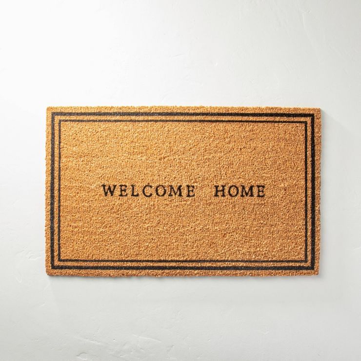 18&#34;x30&#34; Welcome Home Coir Doormat Black/Tan - Hearth &#38; Hand&#8482; with Magnolia | Target