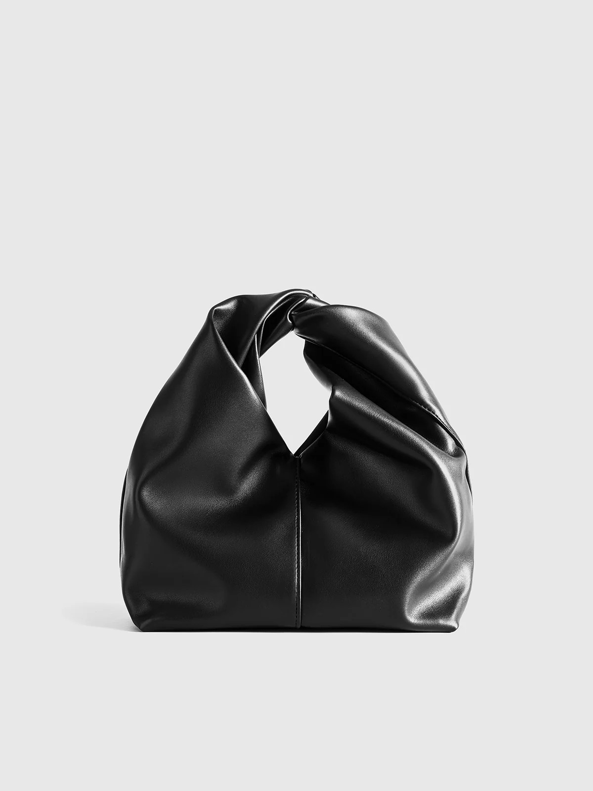 PU Leather Handbag with Twisted Top Handle | Commense