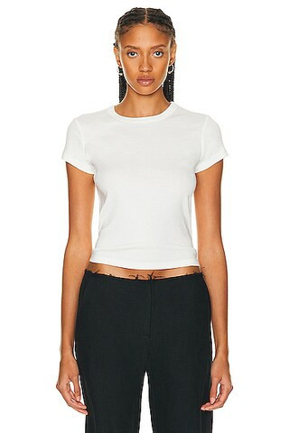 St. Agni Organic Cotton Baby Tee in White - White. Size L (also in ). | FWRD 