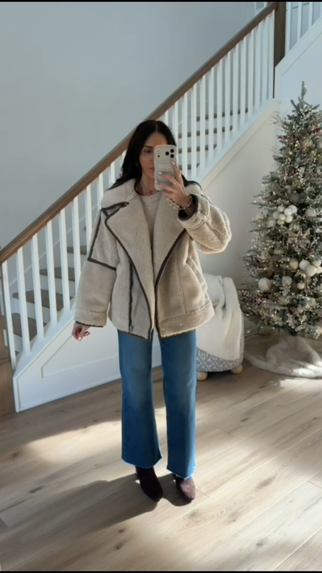 Faux shearling jacket from Topshop, winter style, winter outfit, casual chic style, annabrstyle.

#LTKFindsUnder100 #LTKOver40 #LTKStyleTip