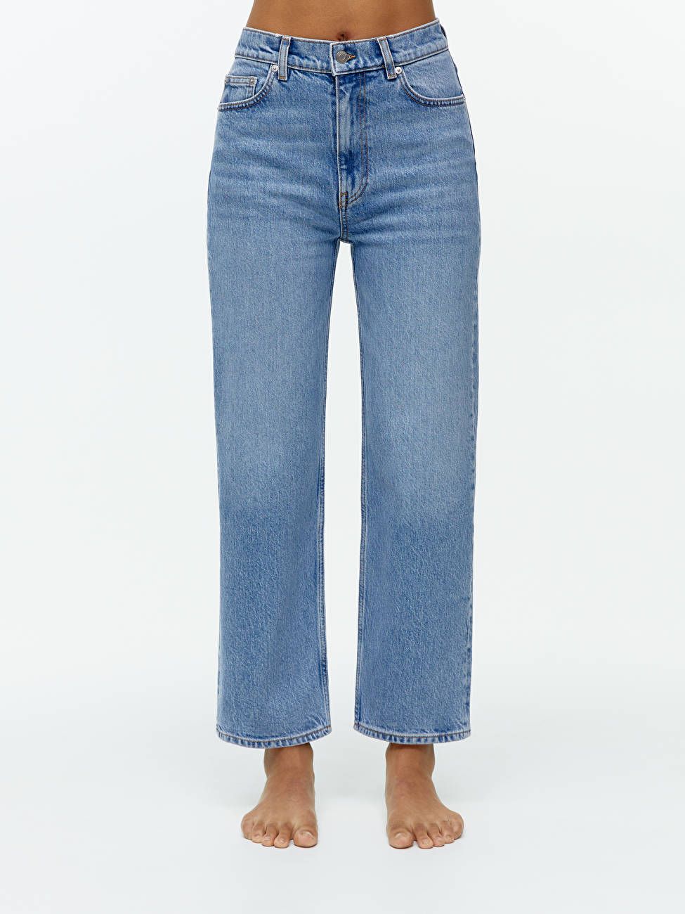 ROSE Cropped Straight Stretch Jeans | ARKET