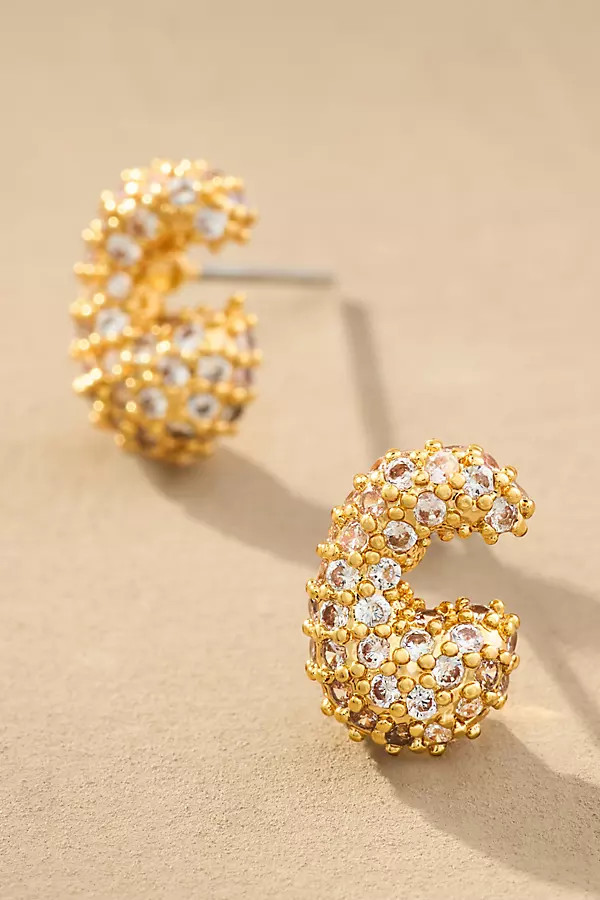 Pavé Bubble Letter Monogram Earrings | Anthropologie (US)