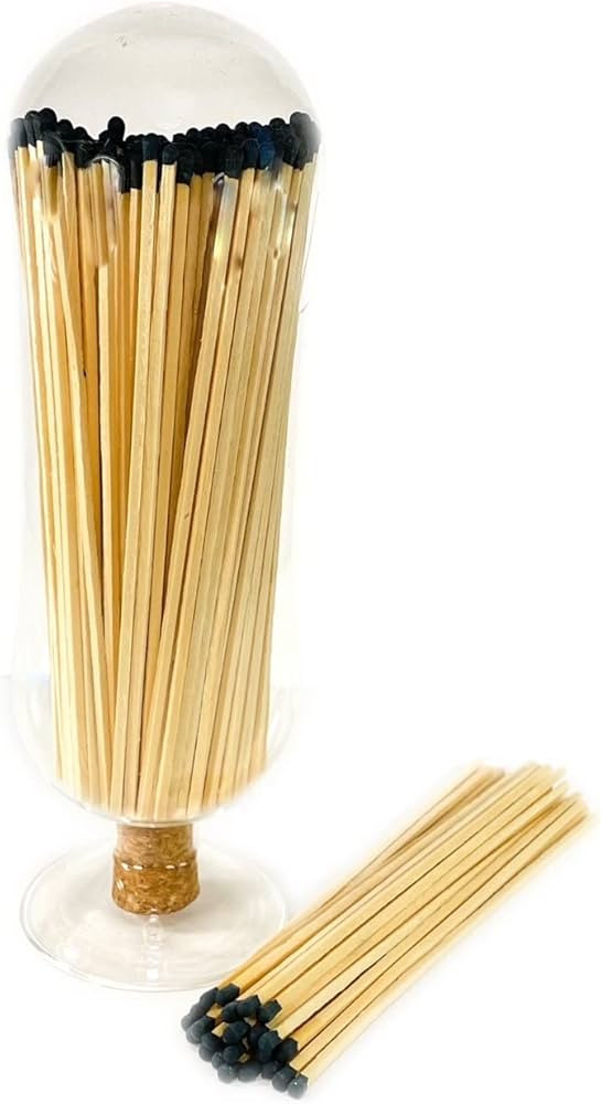 Extra Tall 11" Decorative Glass Matches Cloche | INCLUDES MATCHES!!! & 3 Free Striker Strips!!! |... | Amazon (US)