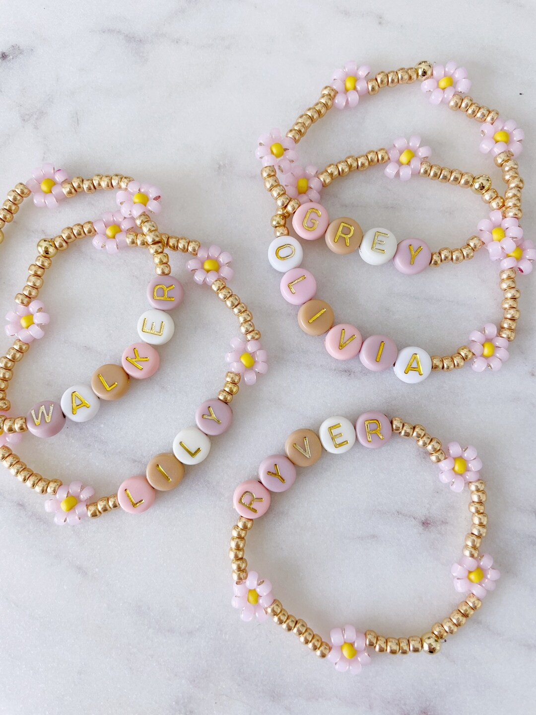 Daisy Bracelet for Kids Custom Kids Bracelet Name Bracelet - Etsy | Etsy (US)