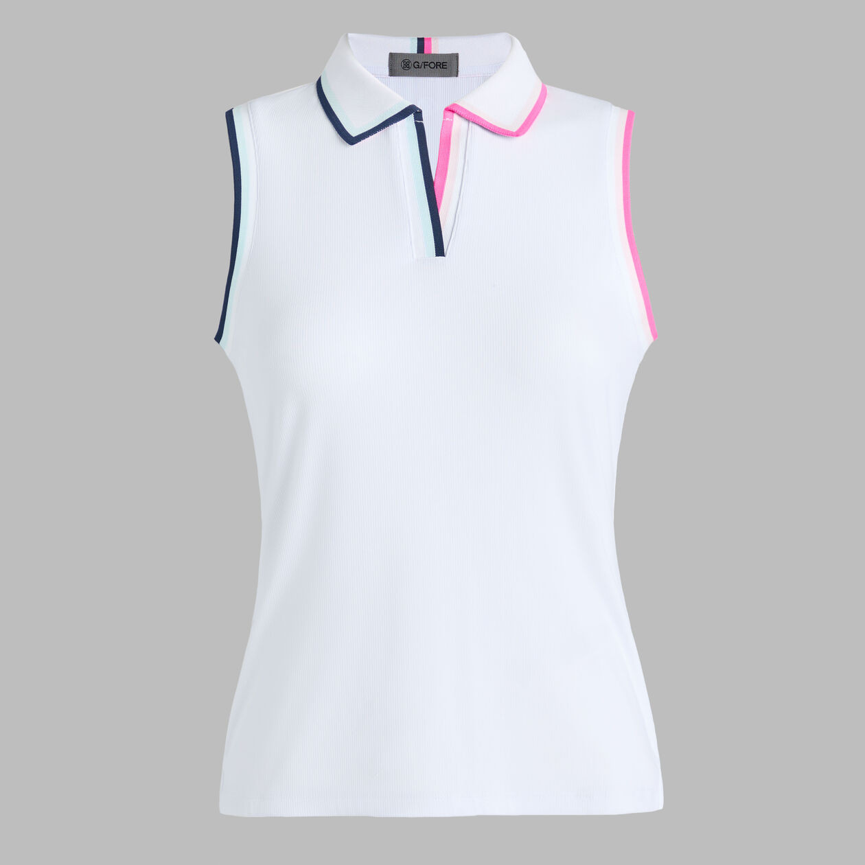 JOHNNY COLLAR RIBBED TECH SLEEVELESS POLO | WOMEN'S POLO SHIRTS | G/FORE | G/FORE | GFORE.com