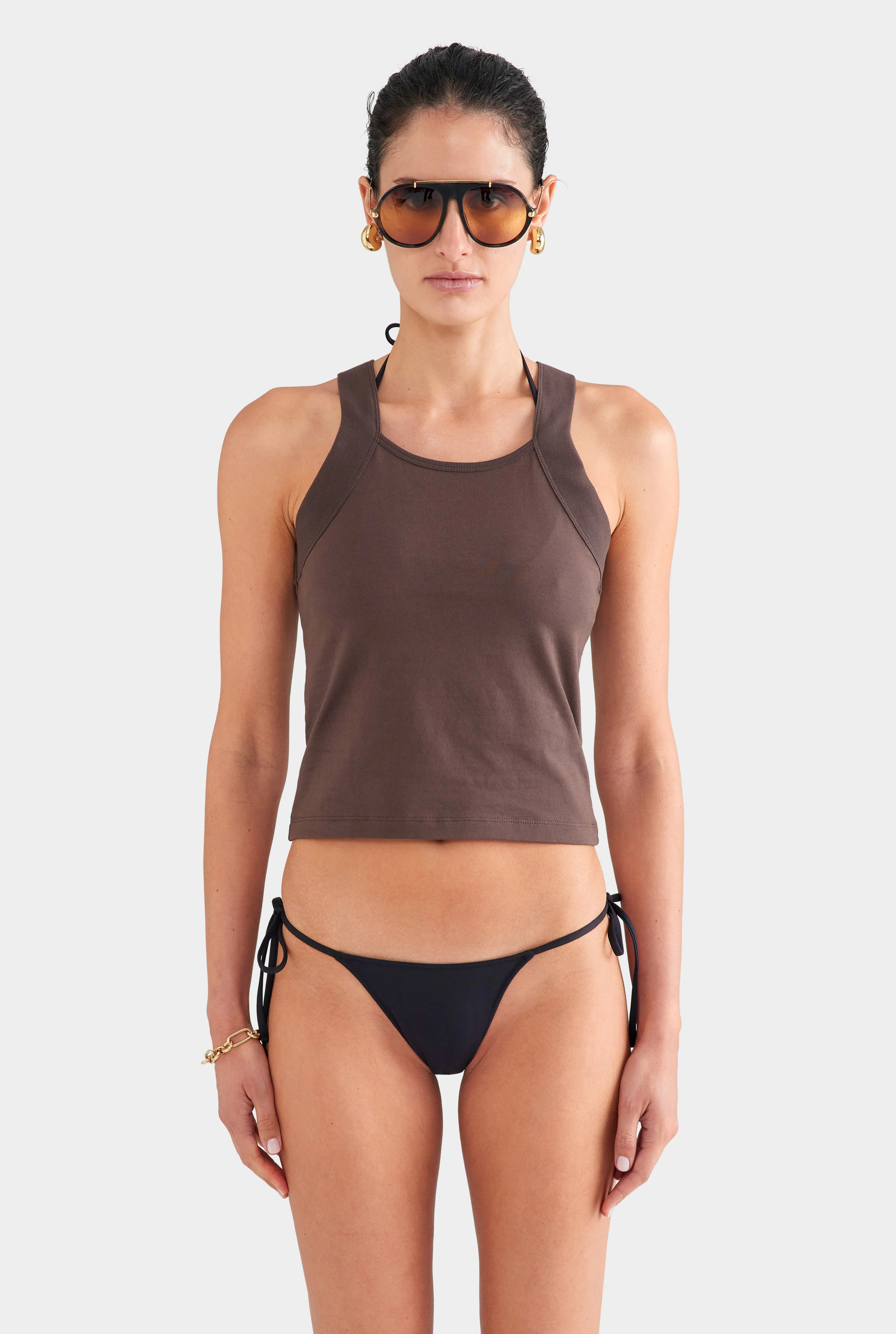 Wide Strap Tank Chocolate | Venroy | Venroy AU
