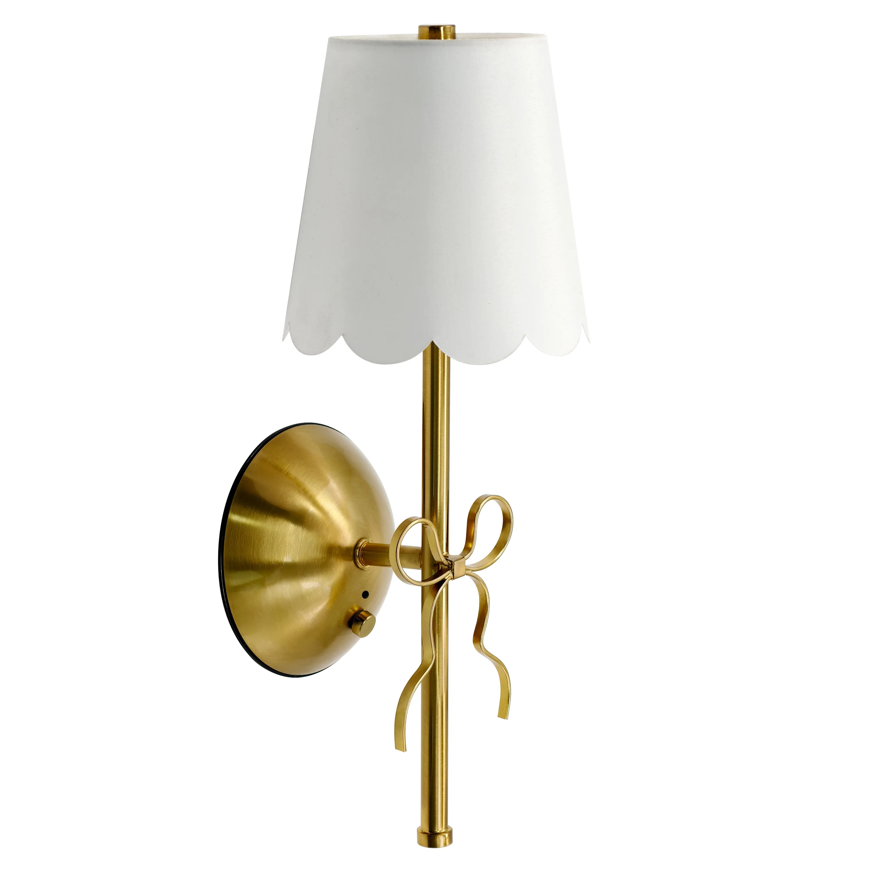 Home Decor Collection Sterling & Noble Home Cordless Rechargeable Brass Wall Sconce with Bow and ... | Walmart (US)