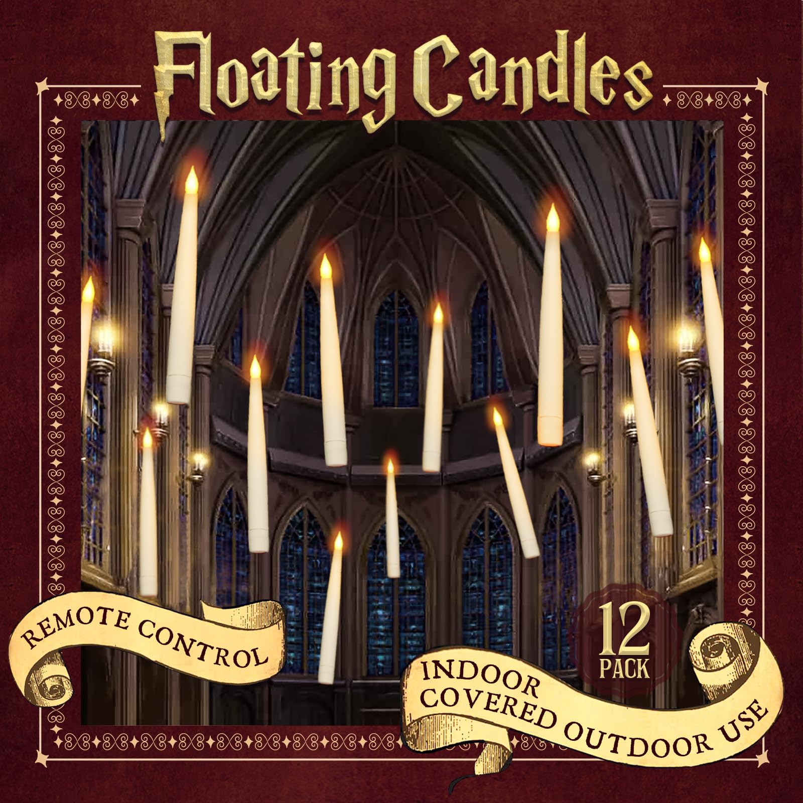 ORIENTAL CHERRY Halloween Decorations - Floating LED Candles with Remote Control -12Pcs Magic Wit... | Amazon (US)