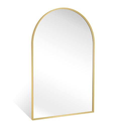 Minuover 20" x 30" Gold Arched Mirror, Arch Bathroom Vanity Wall Mirror, Modern Aluminum Alloy Metal Frame Arch Mirror for Bathroom, Living Room, Bedroom, Entryway | Amazon (CA)