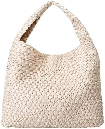 Woven Tote Bag For Women, Large Vegan Leather Travel Handbag, Casual Work Shoulder Bag, Underarm ... | Amazon (US)