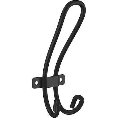 Brainerd 1-Hook 1.7717-in x 4.8819-in H Matte Black Decorative Wall Hook (35-lb Capacity) | Lowe's