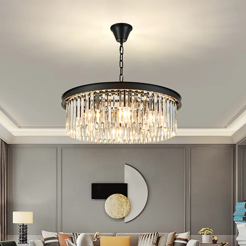 Modern Metal Crystal Chandelier Round Pendant Light | Wayfair North America