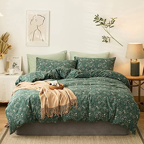 HighBuy Jersey Knit Cotton Duvet Cover Twin XL Green Floral Bedding Set 100% T-Shirt Comfy Bedding Sets Super Soft Garden Chic Knit Cotton Comforter Cover Twin XL Size | Amazon (US)