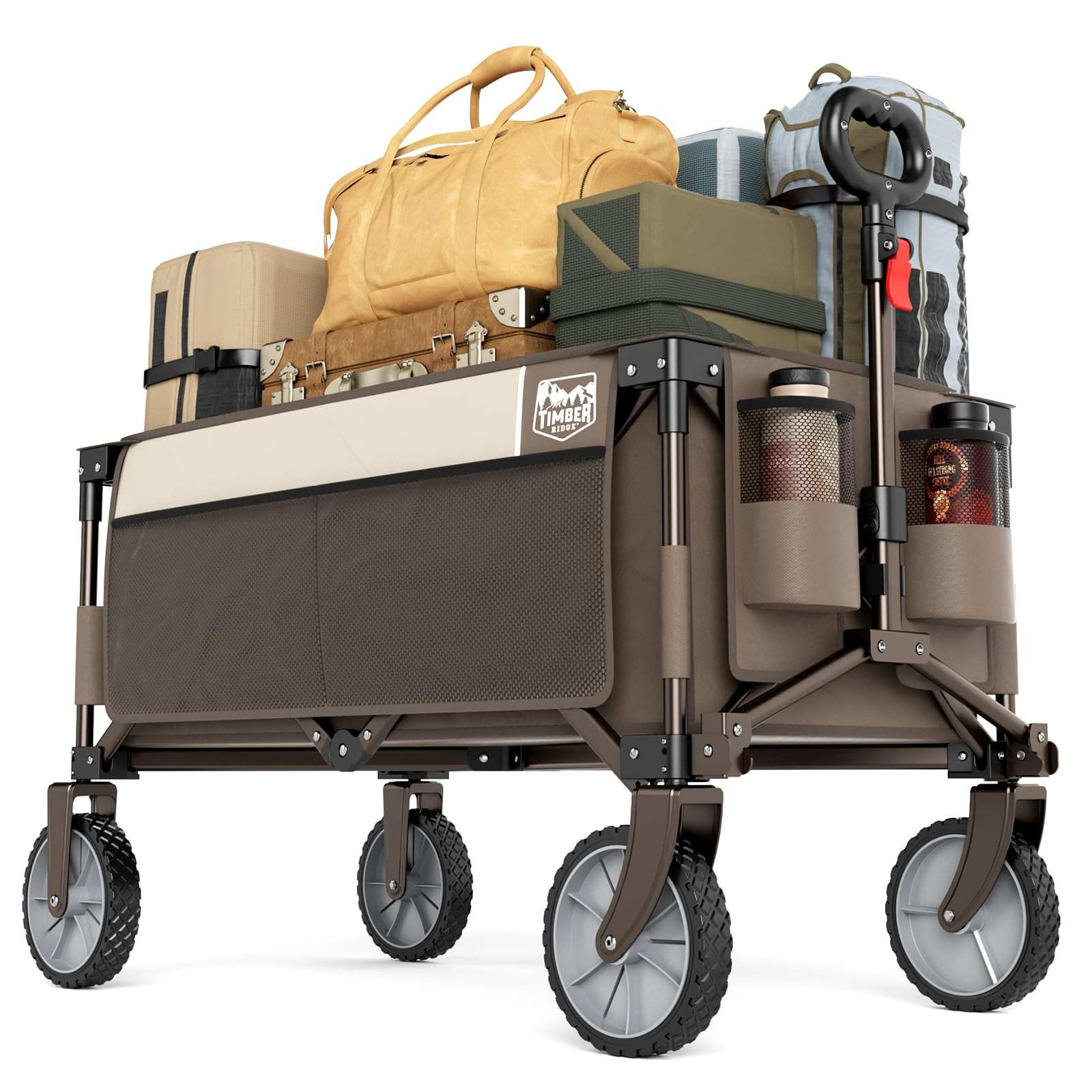 TIMBER RIDGE Collapsible Outdoor Folding Wagon Cart Heavy Duty Camping Patio Shopping Garden Cart... | Amazon (US)