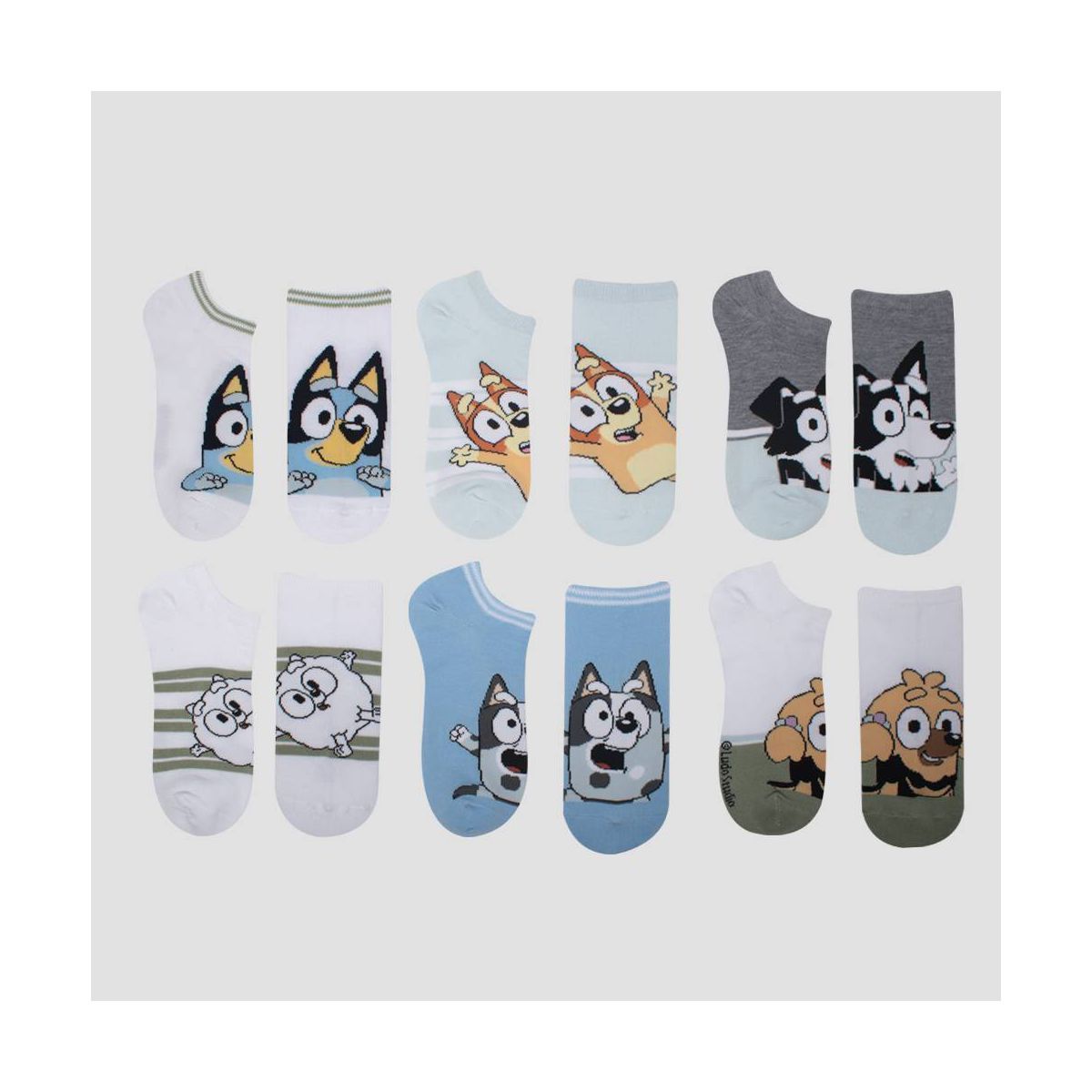 Boys' Bluey 6pk No Show Socks - White | Target