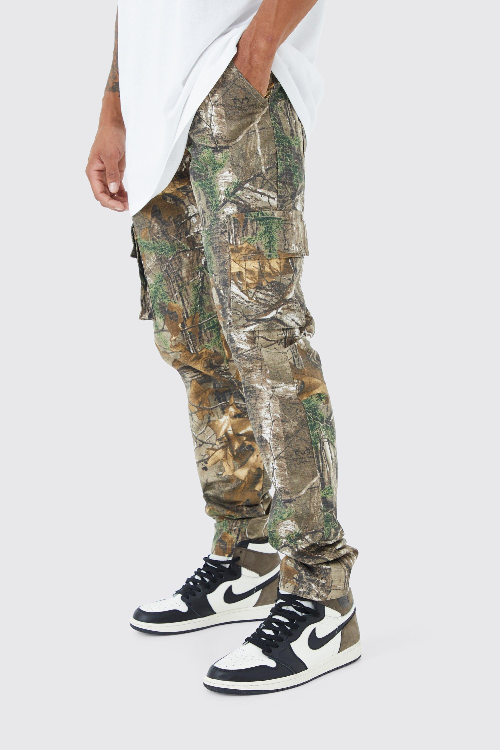Slim Stacked Forrest Camo Multi Cargo Trouser | boohooMAN (DE, IE & UK)
