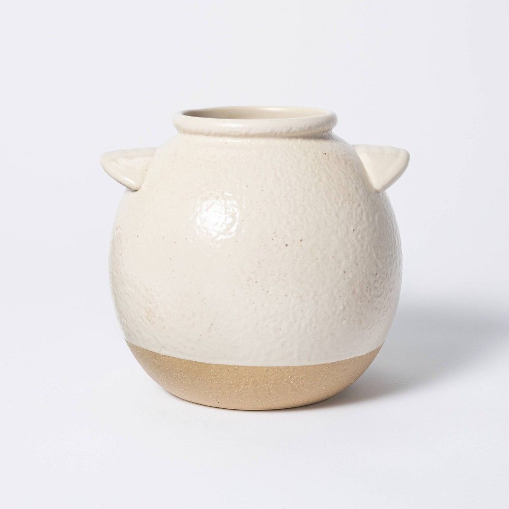 6"" x 6"" Crock Stoneware Vase Beige - Threshold designed with Studio McGee | Target