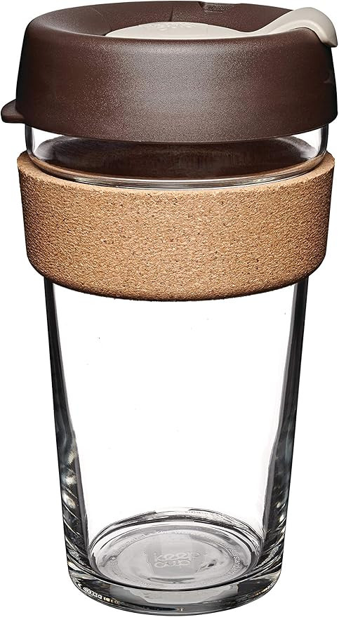 Amazon.com | KeepCup 16oz Reusable Coffee Cup. Toughened Glass Cup & Natural Cork Band. 16-Ounce/... | Amazon (US)