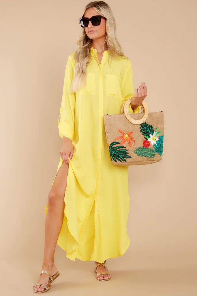 Polished Enterprise Yellow Cover Up Dress | Red Dress 