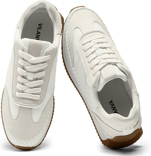 Vilanva Women's Fashion Sneakers Casual Tennis Shoes with Non-Slip Retro Gum Sole Ladies Walking ... | Amazon (US)