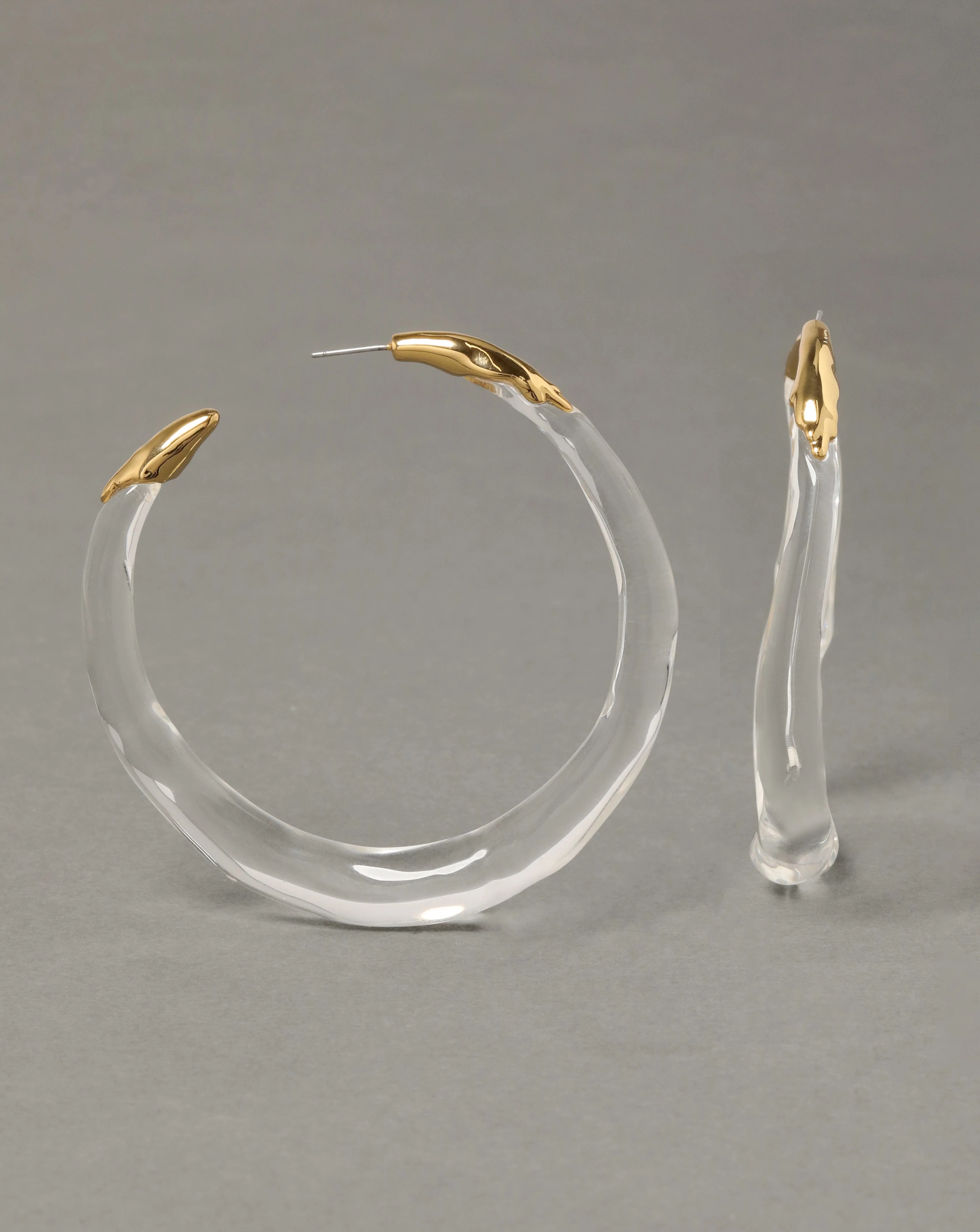 Clear Lucite Large Molten Hoop Earring | ALEXIS BITTAR | Alexis Bittar