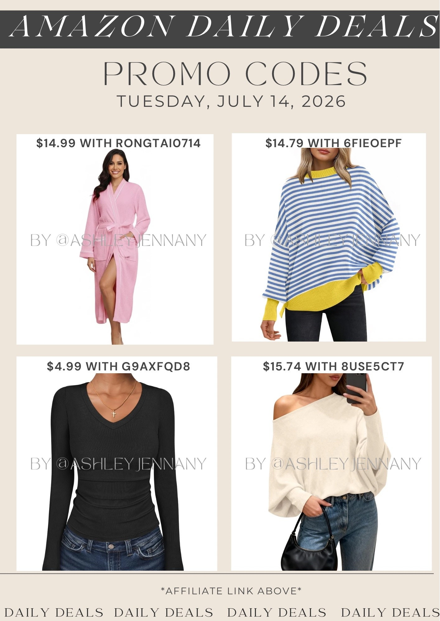 Amazon deals

#LTKSaleAlert #LTKMidsize #LTKootd