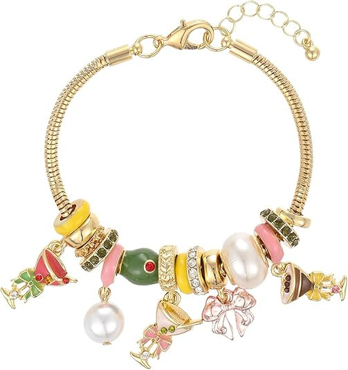 Madison Tyler Gold Plated Bracelet for Women | Martini Tomato Hamburger Cherry Ice Cream Lemon Be... | Amazon (US)