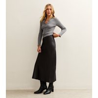 Women's Tall Black Bias Cut Satin Midi Skirt New Look | New Look (UK)