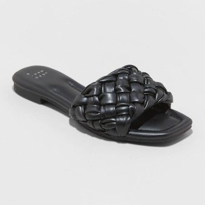 Women&#39;s Carissa Woven Slide Sandals - A New Day&#8482; Black 8 | Target