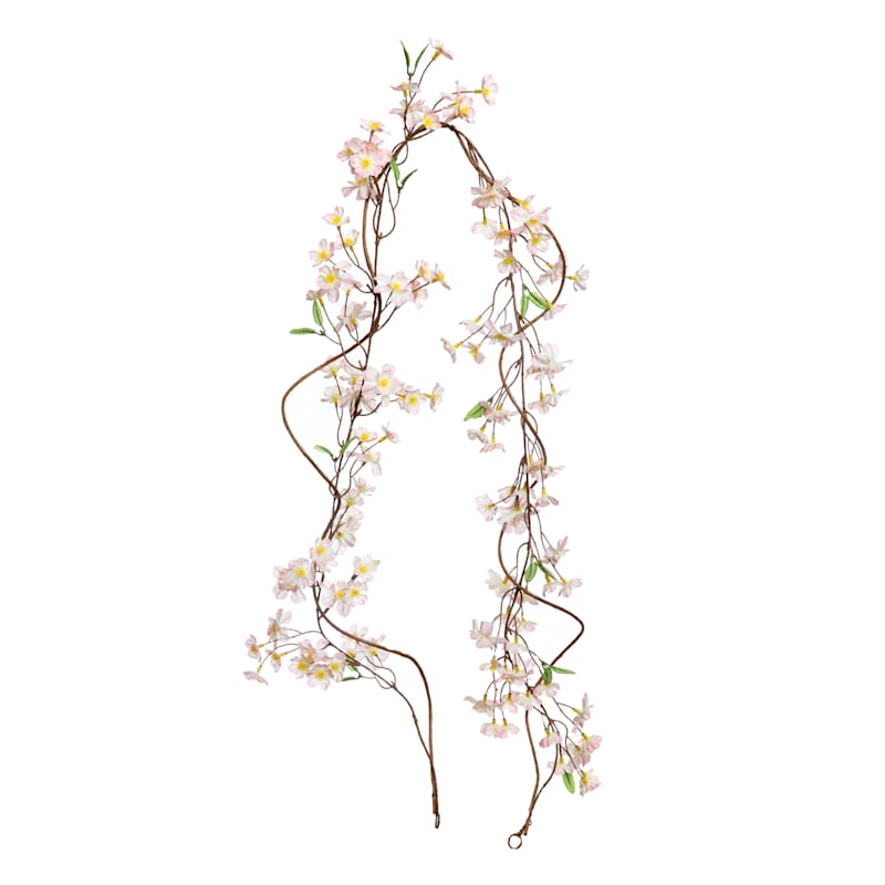 Hanging Pink Peach Blossom Flowers, 72" | At Home
