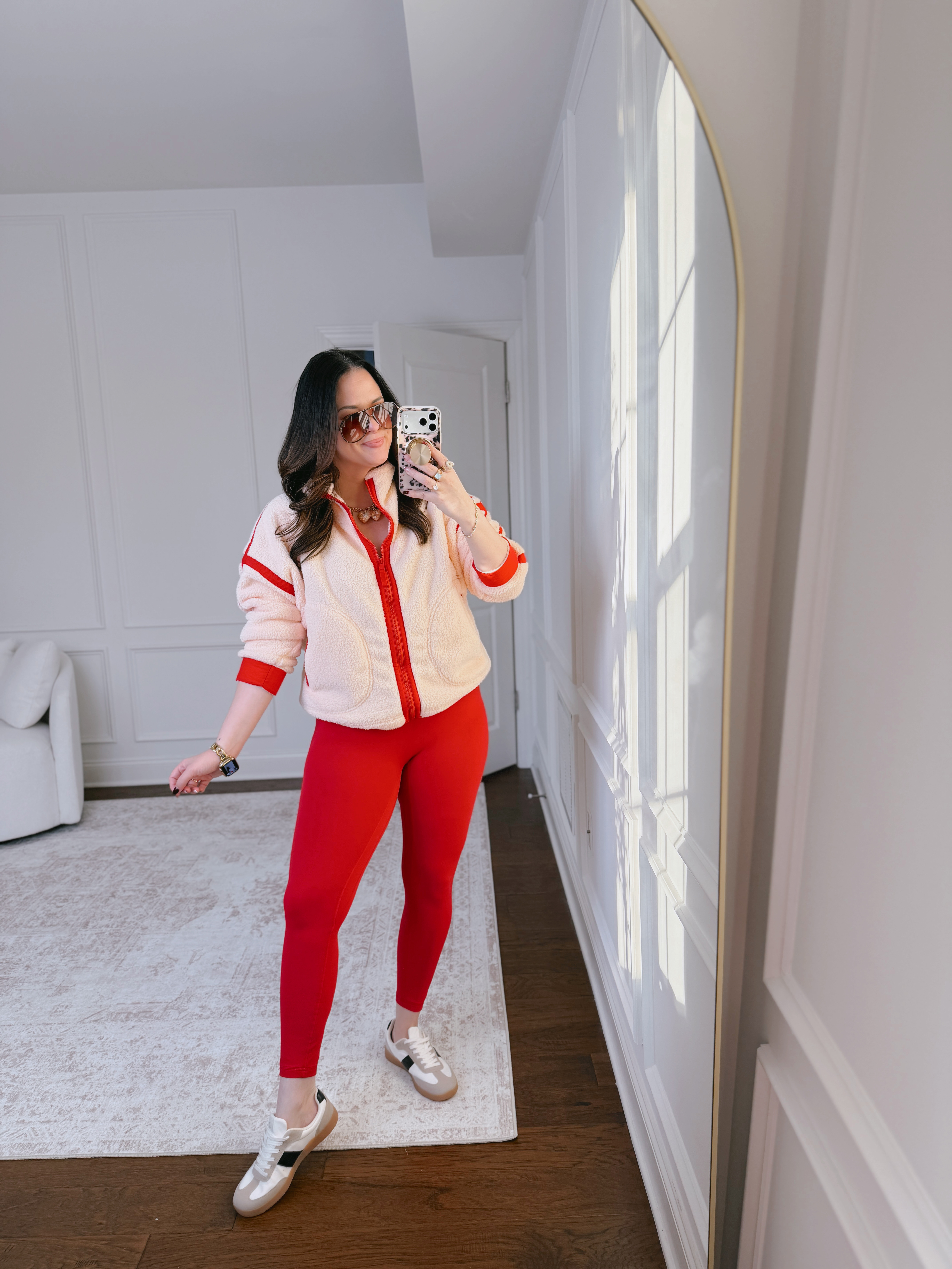 Mom uniform for the colder days.. love this zip up and legging combo.. wearing a large in both 

 #LTKootd #LTKMidsize #LTKFindsUnder50